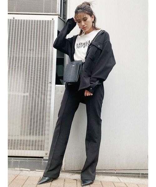 GYDA(ジェイダ)の「ピンタック ストレートパンツ【セットアップ】(その他パンツ・レディース・ブラック/オレンジ/ベージュ・FREE)」の9枚目の写真