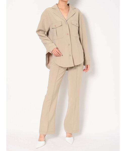 GYDA(ジェイダ)の「ピンタック ストレートパンツ【セットアップ】(その他パンツ・レディース・ブラック/オレンジ/ベージュ・FREE)」の6枚目の写真