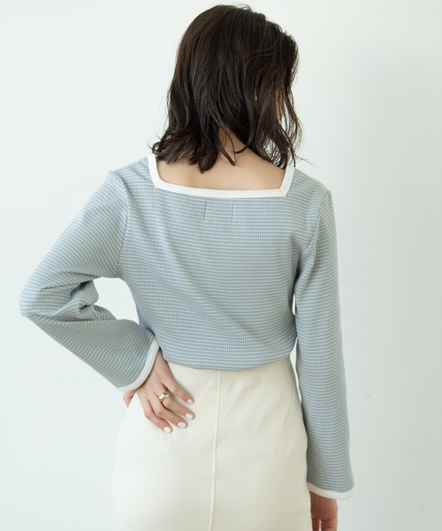 flowriri(フロウリリ)の「flowriri スクエアボーダーカットソー(Tシャツ/カットソー・レディース・ブラック/マスタード/ライトブルー・FREE)」の15枚目の写真