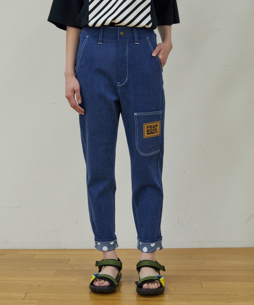 FRAPBOIS（フラボア）の「ムーブデニム（デニムパンツ・レディース・ネイビー/ブルー・マルチサイズ）」の7枚目の写真
