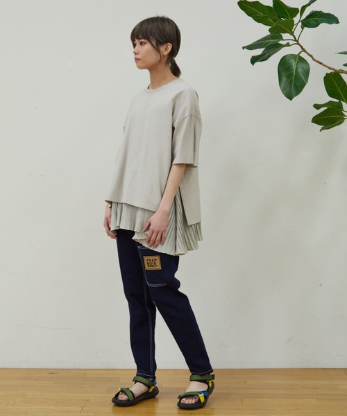 FRAPBOIS（フラボア）の「ムーブデニム（デニムパンツ・レディース・ネイビー/ブルー・マルチサイズ）」の4枚目の写真