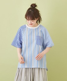 CUBE SUGAR（キューブシュガー）の「ストライプミックス ラグランＴシャツ（Tシャツ/カットソー）」