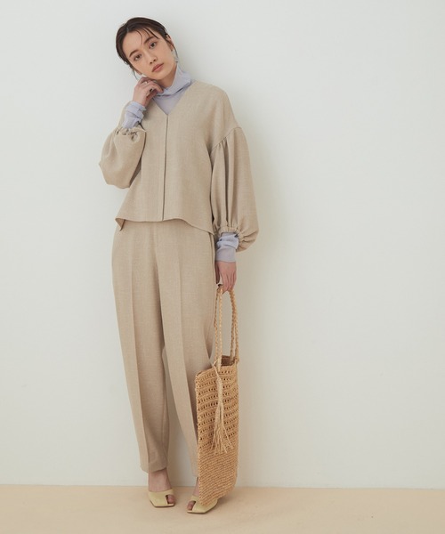 アダムエロペ　リネンライク〈洗える〉【セットアップ対応】ブラウスとパンツ ADAM ET ROPÉ FEMME(アダム エ ロペ ファム) / ＜洗える