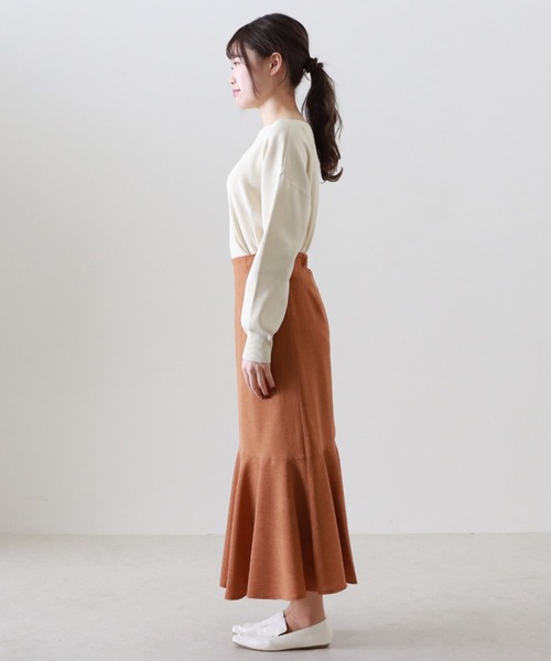Cheek（チーク）の「【日本製】リネンライクヘムラインスカート（スカート・レディース・キャメル/ベージュ/カーキ・MEDIUM）」の18枚目の写真