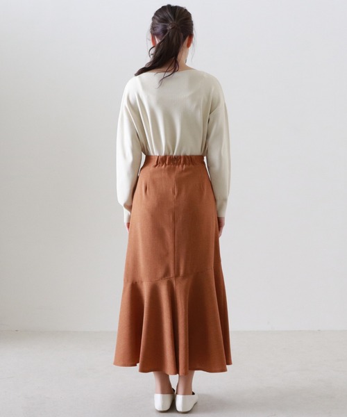 Cheek（チーク）の「【日本製】リネンライクヘムラインスカート（スカート・レディース・キャメル/ベージュ/カーキ・MEDIUM）」の14枚目の写真