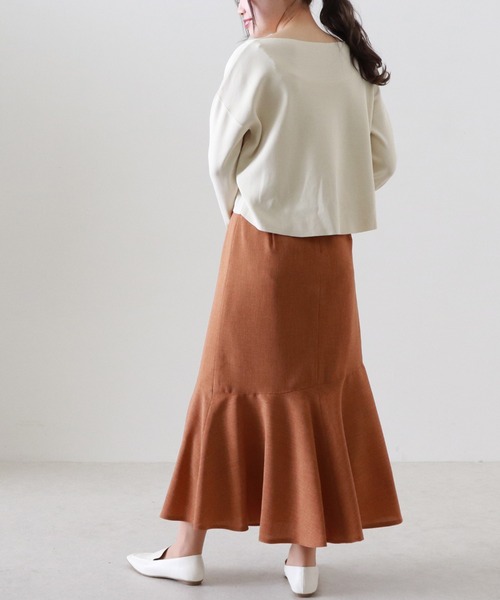 Cheek（チーク）の「【日本製】リネンライクヘムラインスカート（スカート・レディース・キャメル/ベージュ/カーキ・MEDIUM）」の17枚目の写真