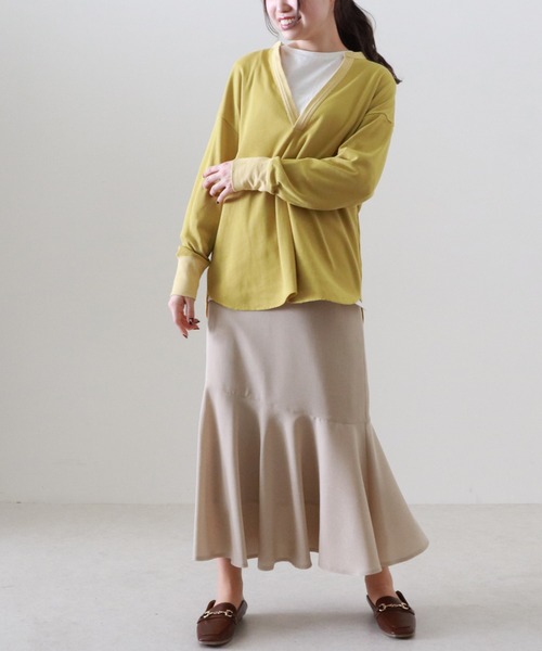 Cheek（チーク）の「【日本製】リネンライクヘムラインスカート（スカート・レディース・キャメル/ベージュ/カーキ・MEDIUM）」の10枚目の写真