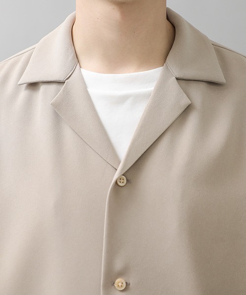 city（シティ）の「ジョーゼットオープンカラーシャツ/GEORGETTE OPEN COLLAR SHIRTS（シャツ/ブラウス・メンズ・ライトグレー/ブラック/ベージュ/ブルー・1/2/3）」の18枚目の写真
