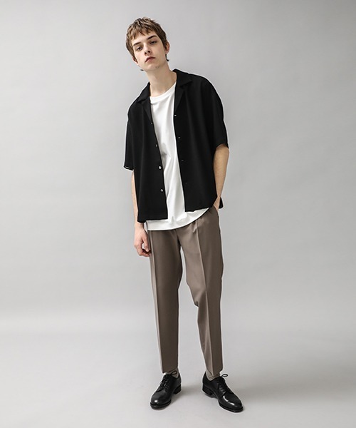 city（シティ）の「ジョーゼットオープンカラーシャツ/GEORGETTE OPEN COLLAR SHIRTS（シャツ/ブラウス・メンズ・ライトグレー/ブラック/ベージュ/ブルー・1/2/3）」の6枚目の写真