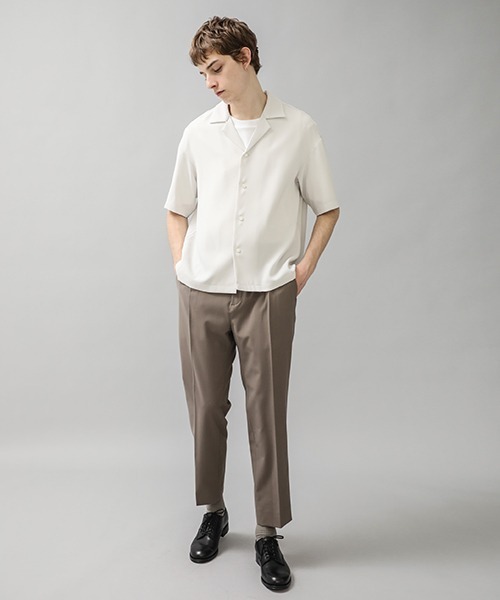 city（シティ）の「ジョーゼットオープンカラーシャツ/GEORGETTE OPEN COLLAR SHIRTS（シャツ/ブラウス・メンズ・ライトグレー/ブラック/ベージュ/ブルー・1/2/3）」の21枚目の写真