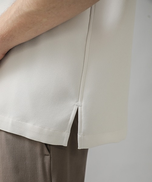 city（シティ）の「ジョーゼットオープンカラーシャツ/GEORGETTE OPEN COLLAR SHIRTS（シャツ/ブラウス・メンズ・ライトグレー/ブラック/ベージュ/ブルー・1/2/3）」の14枚目の写真