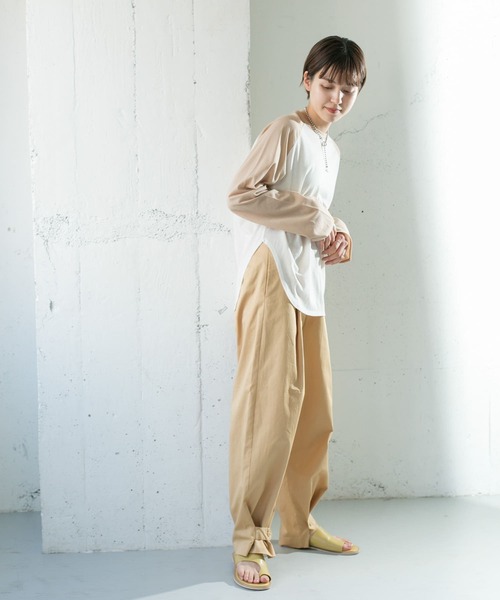 KBF（ケイビーエフ）の「ヘムボタンデザインパンツ（その他パンツ・レディース・カーキ/ピンク/ベージュ・38/36）」の6枚目の写真