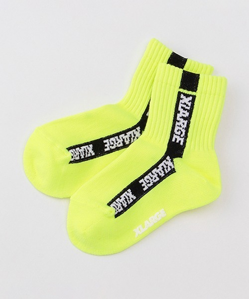 XLARGE KIDS（エクストララージキッズ）の「ラインロゴクルーソックス（ソックス/靴下・キッズ・ブラック/ホワイト/イエロー・LARGE/MEDIUM/X-SMALL/SMALL）」の3枚目の写真