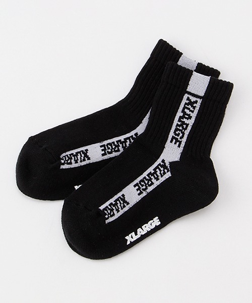 XLARGE KIDS（エクストララージキッズ）の「ラインロゴクルーソックス（ソックス/靴下・キッズ・ブラック/ホワイト/イエロー・LARGE/MEDIUM/X-SMALL/SMALL）」の2枚目の写真