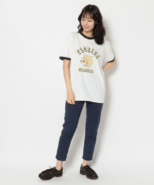 FUNG（ファング）の「FUNG/ファング　Ringer tee Florida　リンガーティー フロリダ　Tシャツ（Tシャツ/カットソー・レディース・ホワイト・MEDIUM）」の4枚目の写真