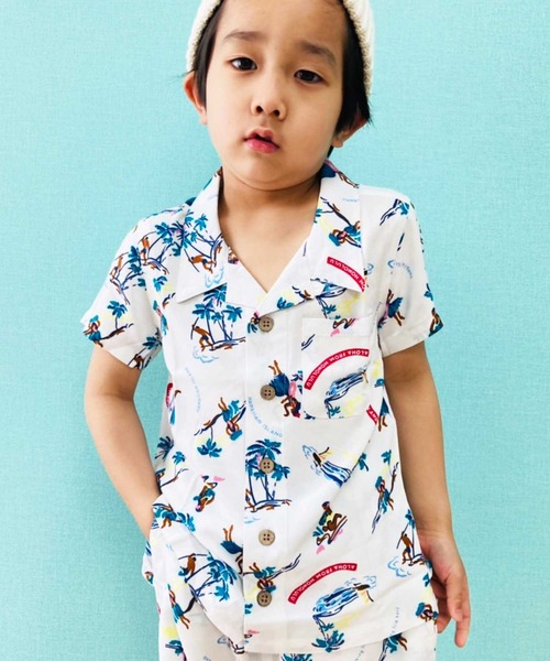 THE CASUAL（カジュアル）の「総柄レーヨンアロハシャツ キッズ（シャツ/ブラウス・キッズ・A/D/F/L/K/B/G/H/C/J/I/E・120cm/150cm/110cm/140cm/160cm/130cm）」の6枚目の写真