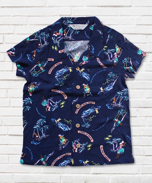 THE CASUAL（カジュアル）の「総柄レーヨンアロハシャツ キッズ（シャツ/ブラウス・キッズ・A/D/F/L/K/B/G/H/C/J/I/E・120cm/150cm/110cm/140cm/160cm/130cm）」の13枚目の写真