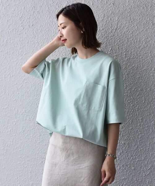 SHIPS(シップス)の「【WEB限定】SHIPS: 〈汗染み防止加工〉 ビッグシルエット ヘビーウェイト Tシャツ(Tシャツ/カットソー・メンズ・ホワイト/ブラック/グリーン/ライトブルー/ネイビー/ピンク・LARGE/X-LARGE/MEDIUM/SMALL)」の3枚目の写真