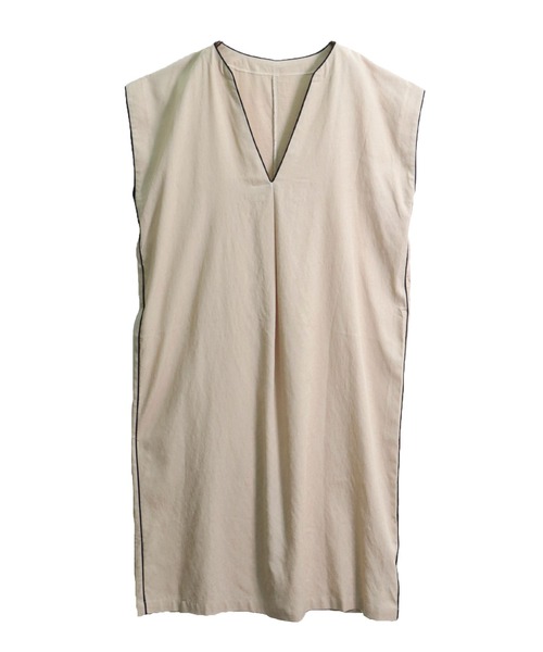 HER CLOSET（ハークローゼット）の「【HERCLOSET】パイピングスキッパーシャツワンピース（ワンピース・レディース・ブラック/ベージュ・M）」の18枚目の写真