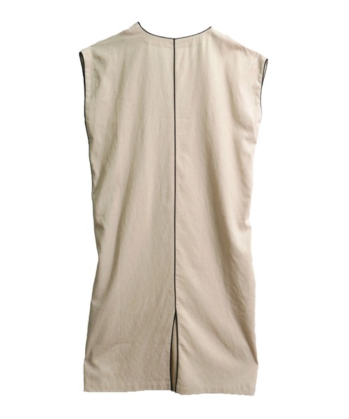 HER CLOSET（ハークローゼット）の「【HERCLOSET】パイピングスキッパーシャツワンピース（ワンピース・レディース・ブラック/ベージュ・M）」の19枚目の写真
