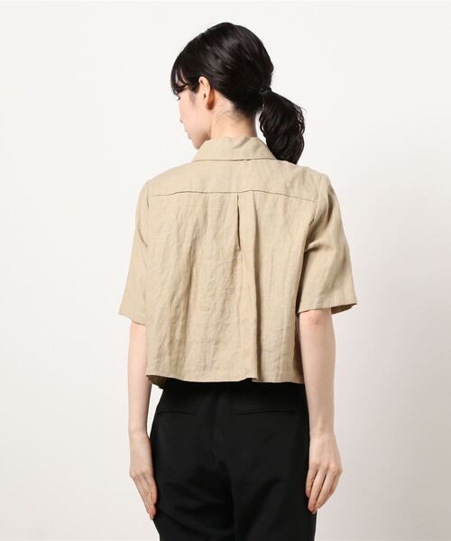 nitca（ニトカ）の「40/プレーンファブリック クロップドブラウス（シャツ/ブラウス・レディース・ベージュ/パープル・FREE）」の3枚目の写真