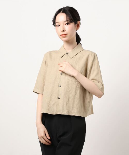 nitca（ニトカ）の「40/プレーンファブリック クロップドブラウス（シャツ/ブラウス・レディース・ベージュ/パープル・FREE）」の19枚目の写真