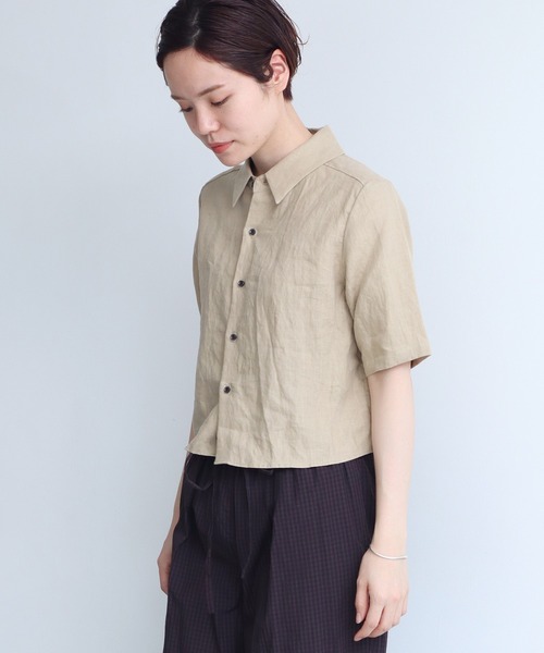 nitca（ニトカ）の「40/プレーンファブリック クロップドブラウス（シャツ/ブラウス・レディース・ベージュ/パープル・FREE）」の12枚目の写真