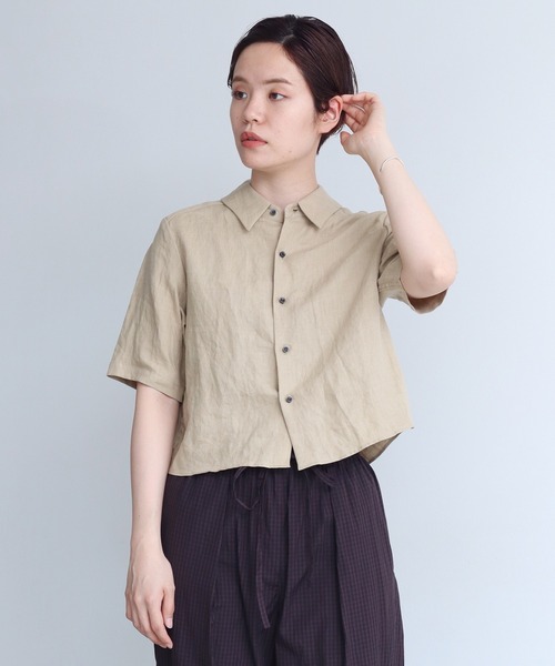 nitca（ニトカ）の「40/プレーンファブリック クロップドブラウス（シャツ/ブラウス・レディース・ベージュ/パープル・FREE）」の14枚目の写真