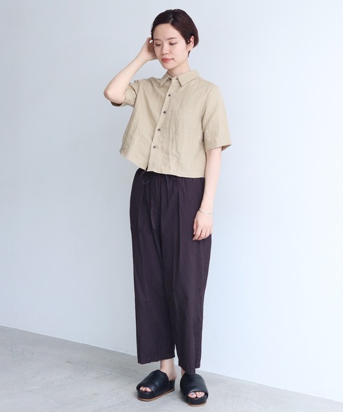 nitca（ニトカ）の「40/プレーンファブリック クロップドブラウス（シャツ/ブラウス・レディース・ベージュ/パープル・FREE）」の15枚目の写真