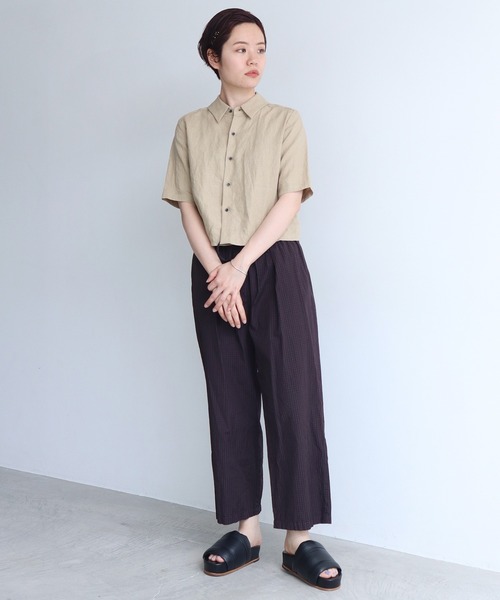 nitca（ニトカ）の「40/プレーンファブリック クロップドブラウス（シャツ/ブラウス・レディース・ベージュ/パープル・FREE）」の18枚目の写真