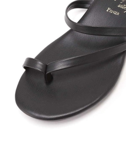 N.（N. Natural Beauty Basic）（エヌエヌナチュラルビューティーベーシック）の「アシンメトリーフラットサンダル（パンプス・レディース・ブラック/ホワイト・MEDIUM/LARGE）」の3枚目の写真