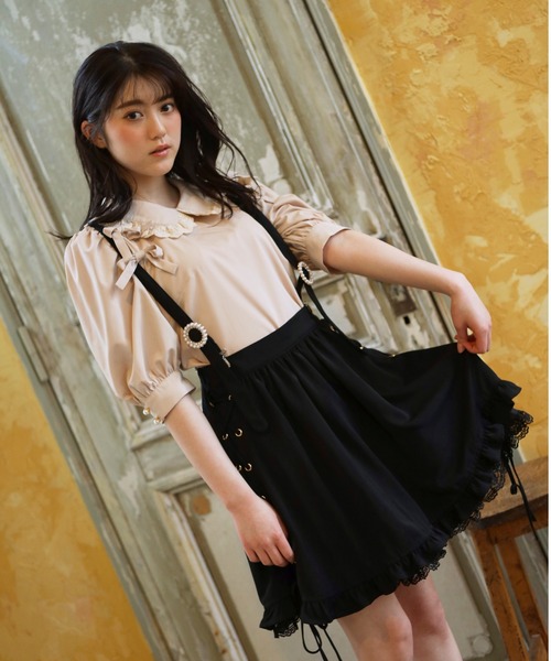 Swankiss（スワンキス）の「PN cotton ribbon B/L（シャツ/ブラウス・レディース・ホワイト/ベージュ/ブラック・FREE）」の11枚目の写真