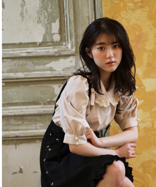 Swankiss（スワンキス）の「PN cotton ribbon B/L（シャツ/ブラウス・レディース・ホワイト/ベージュ/ブラック・FREE）」の4枚目の写真