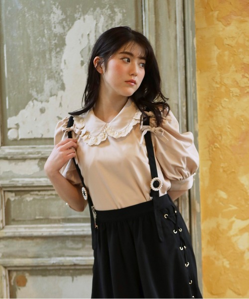 Swankiss（スワンキス）の「PN cotton ribbon B/L（シャツ/ブラウス・レディース・ホワイト/ベージュ/ブラック・FREE）」の9枚目の写真