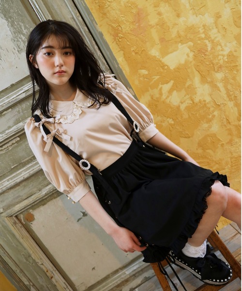 Swankiss（スワンキス）の「PN cotton ribbon B/L（シャツ/ブラウス・レディース・ホワイト/ベージュ/ブラック・FREE）」の10枚目の写真