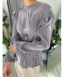 大人シルエット ツヤ感ロングスリーブカットソー
