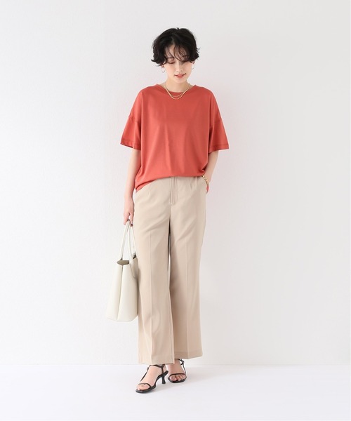 Simplicite（サンプリシテ）の「コットンテンセル オーバーゆるTシャツ（Tシャツ/カットソー・レディース・ホワイト/チャコールグレー/ピンク・FREE）」の6枚目の写真