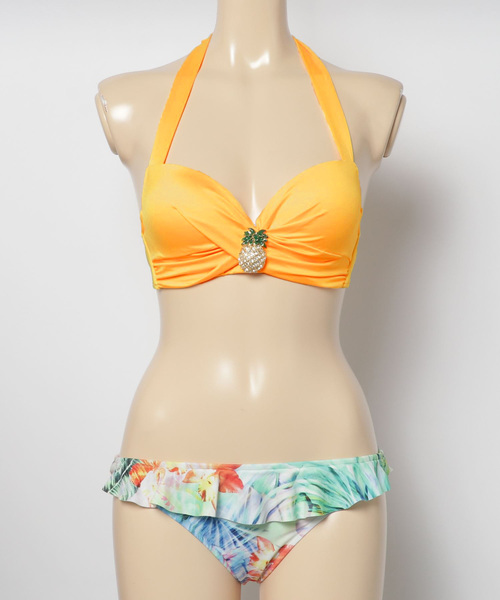 Nuckle Market パイナップルビジュー付ワイヤービキニ