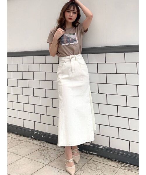 RESEXXY(リゼクシー)の「ロングデニムシフォンプリーツスカート(デニムスカート・レディース・ホワイト/ベージュ/インディゴブルー・SMALL/MEDIUM)」の17枚目の写真