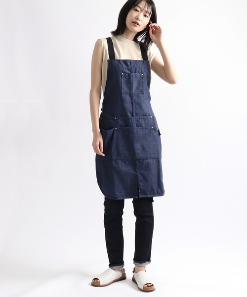 salle de bal（サルデバル）の「FRIENDSHILL / フレンズヒル ショートエプロン 撥水 防シワ MS-174-20 FRH（エプロン・レディース・ブラウン/ネイビー・FREE）」の9枚目の写真