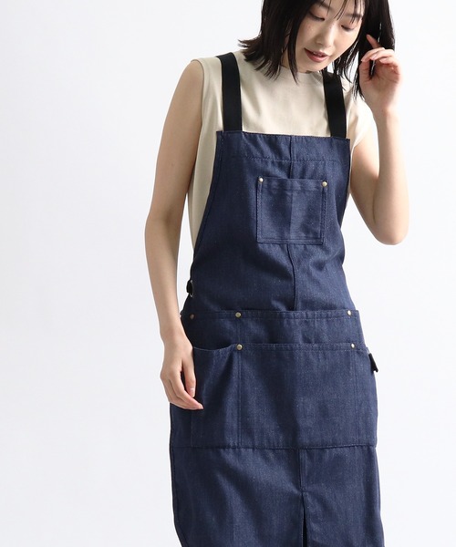 salle de bal（サルデバル）の「FRIENDSHILL / フレンズヒル ショートエプロン 撥水 防シワ MS-174-20 FRH（エプロン・レディース・ブラウン/ネイビー・FREE）」の8枚目の写真