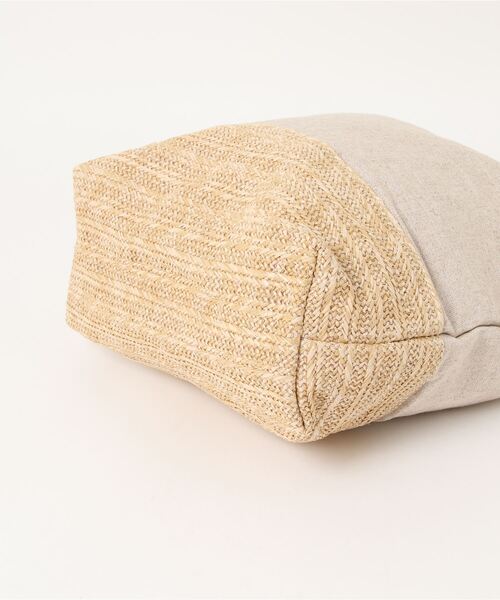 Samansa Mos2 blue（サマンサモスモスブルー）の「キャンバス×雑材シート2WAYショルダー（ショルダーバッグ・レディース・ベージュ/モカ/ホワイト・ﾌﾘ-）」の6枚目の写真