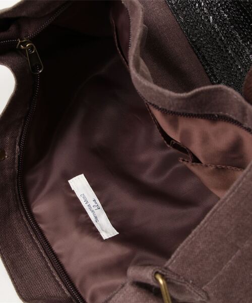 Samansa Mos2 blue（サマンサモスモスブルー）の「キャンバス×雑材シート2WAYショルダー（ショルダーバッグ・レディース・ベージュ/モカ/ホワイト・ﾌﾘ-）」の7枚目の写真