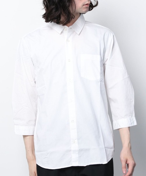 日本製 Made トップス In Japan ブロードナノファイン加工レギュラーカラー7分袖シャツ シャツ In ブラウス Garsonwave ギャルソンウェーブ のファッション