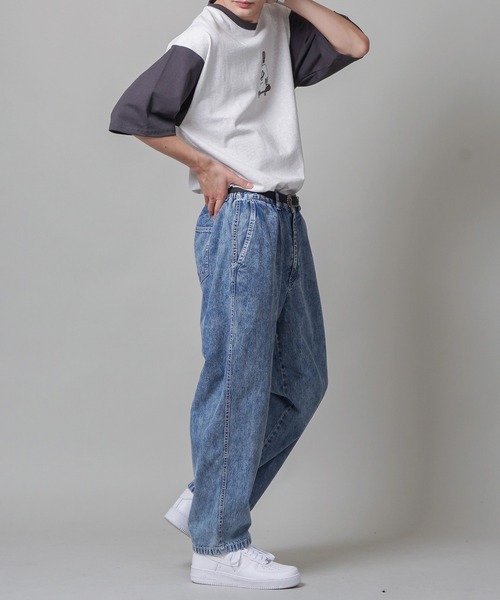 SPINNS(スピンズ)の「【ビッグサイズ】スケーターボーイイラストTシャツ(Tシャツ/カットソー・メンズ・オフホワイト/アイボリー/グリーン・M/L)」の13枚目の写真