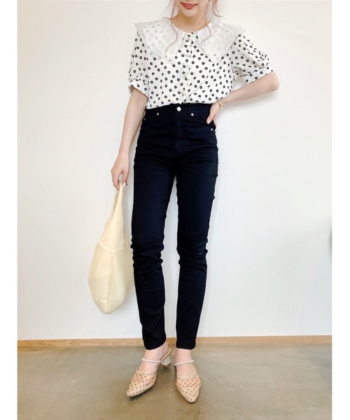 jumelle（ジュメロ）の「ダブルカラーフラワーブラウス（シャツ/ブラウス・レディース・ブラック/ホワイト・FREE）」の18枚目の写真