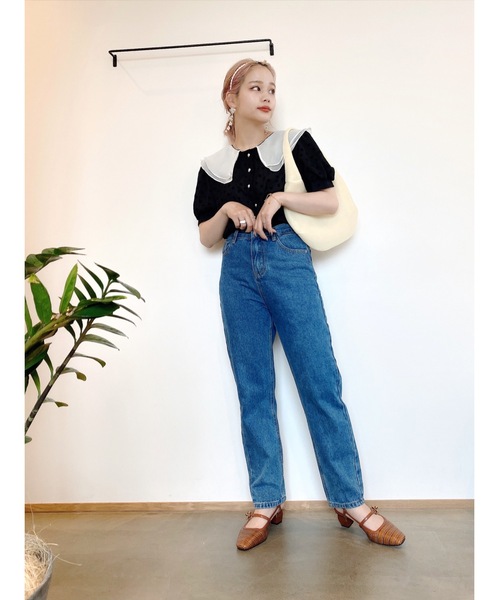 jumelle（ジュメロ）の「ダブルカラーフラワーブラウス（シャツ/ブラウス・レディース・ブラック/ホワイト・FREE）」の11枚目の写真