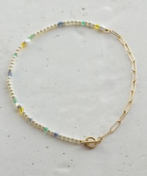 GOLDY | パール & チェーン セパレーション ネックレス(ネックレス)