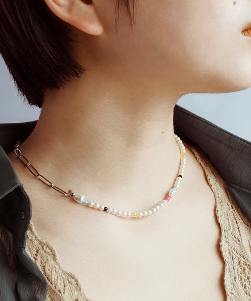 GOLDY（ゴールディ）の「パール & チェーン セパレーション ネックレス（ネックレス・レディース・ゴールド/シルバー・FREE）」の7枚目の写真