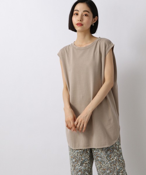 LOWRYS FARM（ローリーズファーム）の「ピグメントノースリーブ　957490（Tシャツ/カットソー・レディース・アイボリー/グレー/ベージュ/グリーン・FREE）」の4枚目の写真